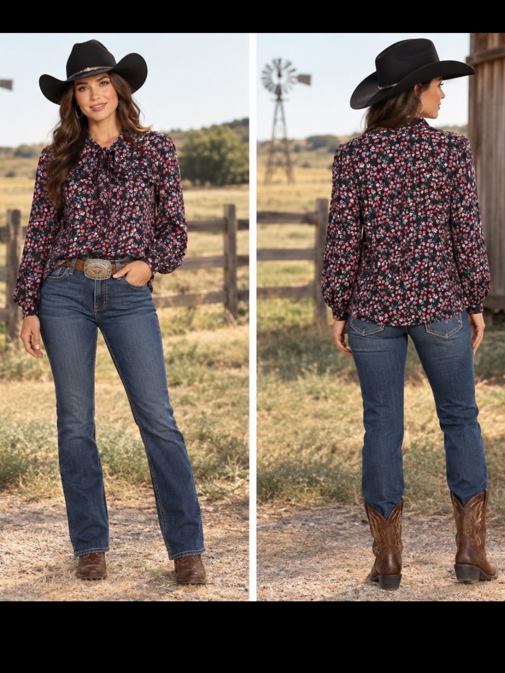 NEW w/o tags HARVÉ BENARD Floral western button down Blouse Size L